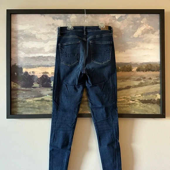 American Eagle Outfitters 8 Tall Women's Blue Skinny Jeans - Picture 3 of 6